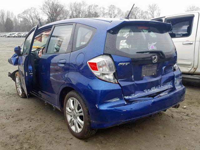 JHMGE88499C006394 - 2009 HONDA FIT SPORT BLUE photo 3