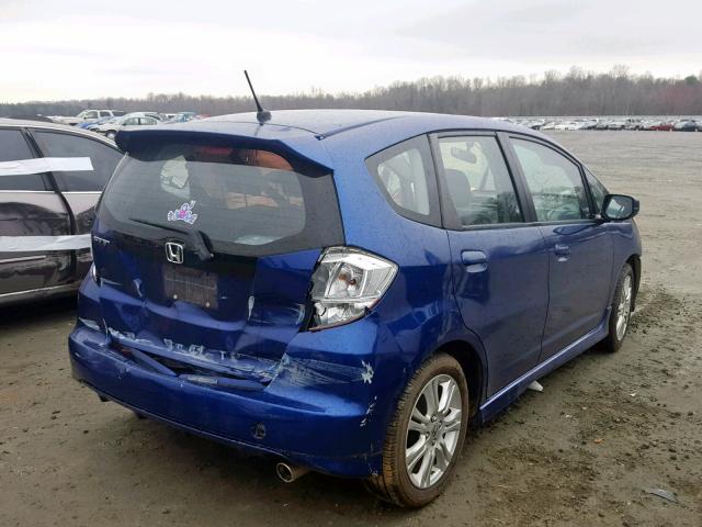 JHMGE88499C006394 - 2009 HONDA FIT SPORT BLUE photo 4