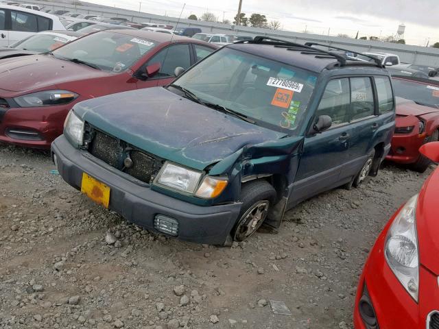 JF1SF6351YG707747 - 2000 SUBARU FORESTER L GREEN photo 2