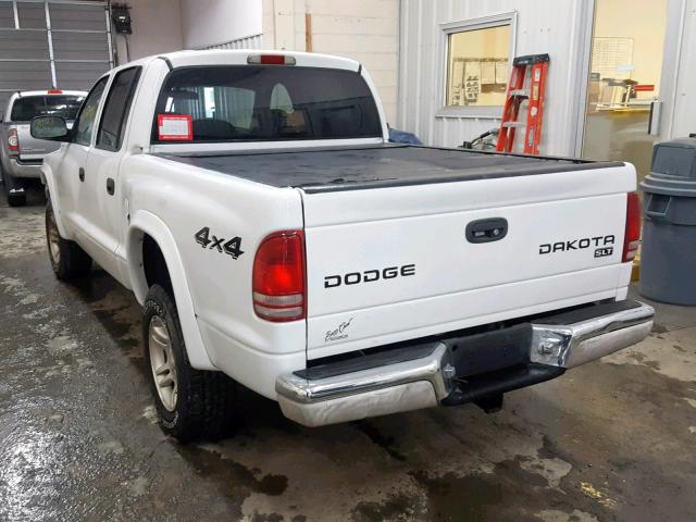 1D7HG48N34S654397 - 2004 DODGE DAKOTA QUA WHITE photo 3