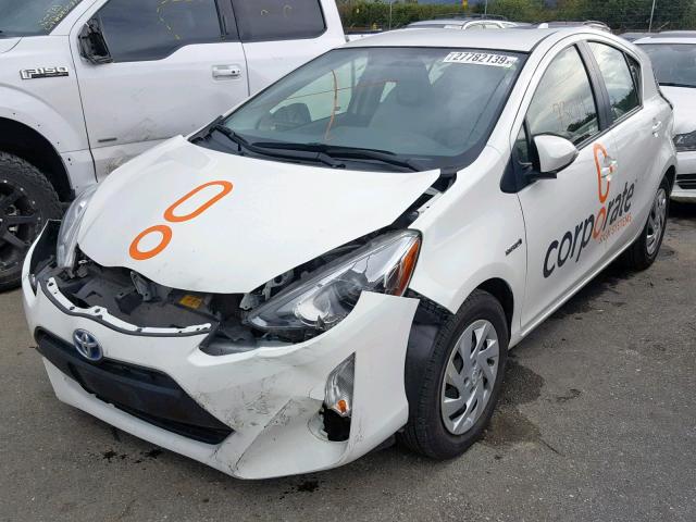 JTDKDTB37F1088599 - 2015 TOYOTA PRIUS C WHITE photo 2