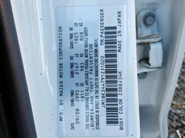 JM1BK344791231020 - 2009 MAZDA 3 S SILVER photo 10