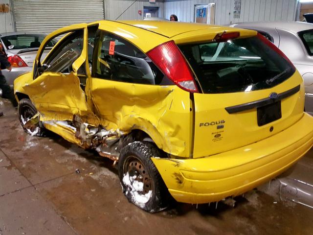 1FAFP31N47W179240 - 2007 FORD FOCUS ZX3 YELLOW photo 10