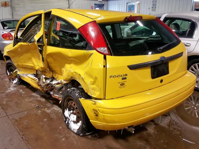 1FAFP31N47W179240 - 2007 FORD FOCUS ZX3 YELLOW photo 3