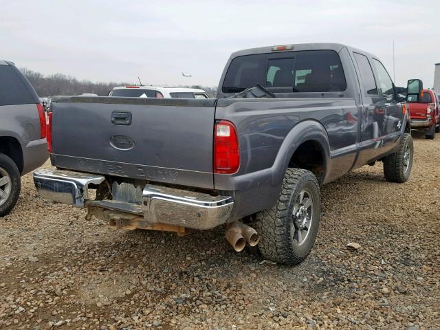 1FT8W3BT8BEA68126 - 2011 FORD F350 SUPER GRAY photo 4