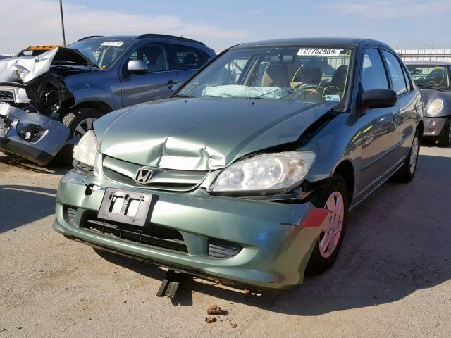 2HGES16344H536184 - 2004 HONDA CIVIC DX V GREEN photo 2