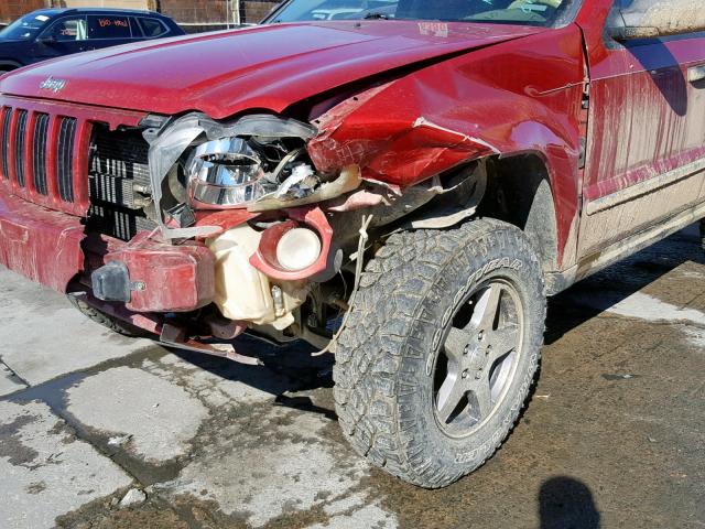 1J4GR48K25C646433 - 2005 JEEP GRAND CHER RED photo 9