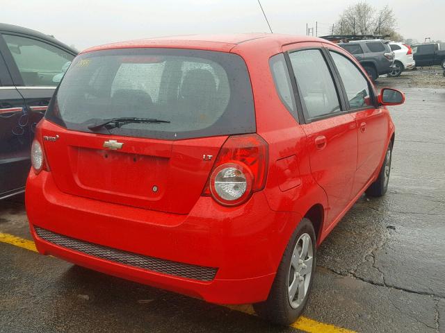 KL1TD6DE3BB157580 - 2011 CHEVROLET AVEO LS RED photo 4