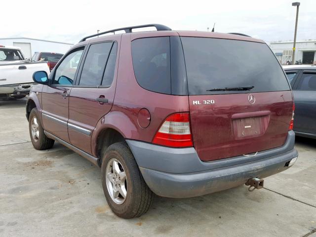 4JGAB54E9WA014141 - 1998 MERCEDES-BENZ ML 320 BURGUNDY photo 3