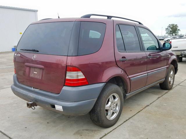 4JGAB54E9WA014141 - 1998 MERCEDES-BENZ ML 320 BURGUNDY photo 4