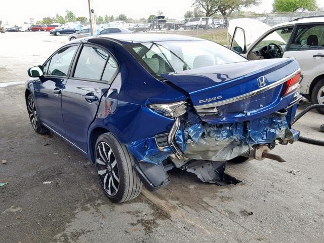 19XFB2F99FE234711 - 2015 HONDA CIVIC EXL BLUE photo 3