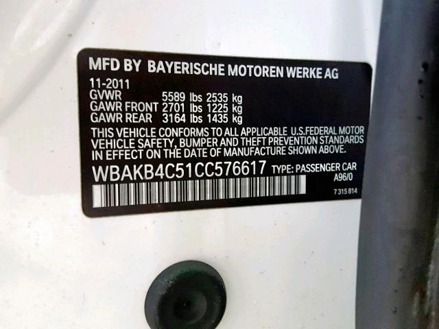 WBAKB4C51CC576617 - 2012 BMW 740 LI WHITE photo 10