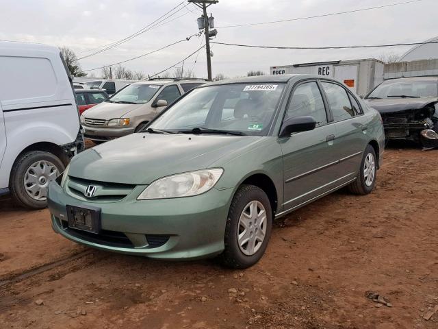 2HGES16334H595176 - 2004 HONDA CIVIC DX V GREEN photo 2