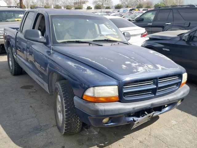 1B7HL38X02S522163 - 2002 DODGE DAKOTA QUA BLUE photo 1