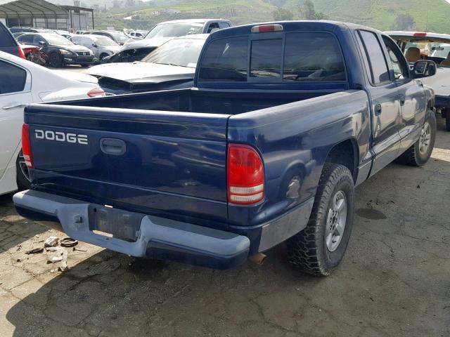 1B7HL38X02S522163 - 2002 DODGE DAKOTA QUA BLUE photo 4