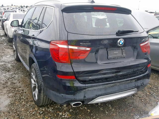 5UXWY3C53F0E96272 - 2015 BMW X3 XDRIVE2 BLACK photo 3