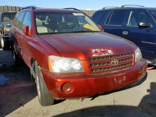 JTEHD21A620012159 - 2002 TOYOTA HIGHLANDER RED photo 1