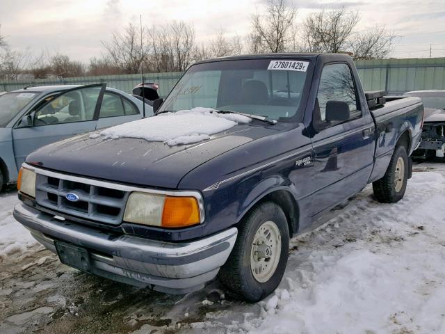 1FTCR10A7PPA68394 - 1993 FORD RANGER BLUE photo 2