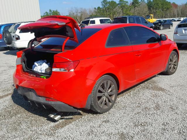 KNAFW6A38D5742348 - 2013 KIA FORTE SX RED photo 4