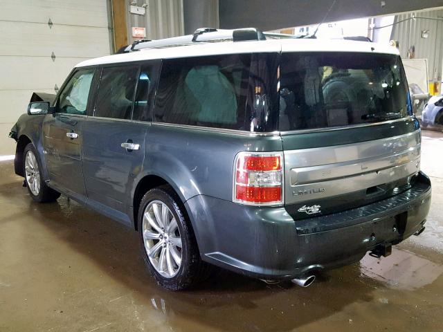 2FMHK6D84FBA20898 - 2015 FORD FLEX LIMIT GRAY photo 3