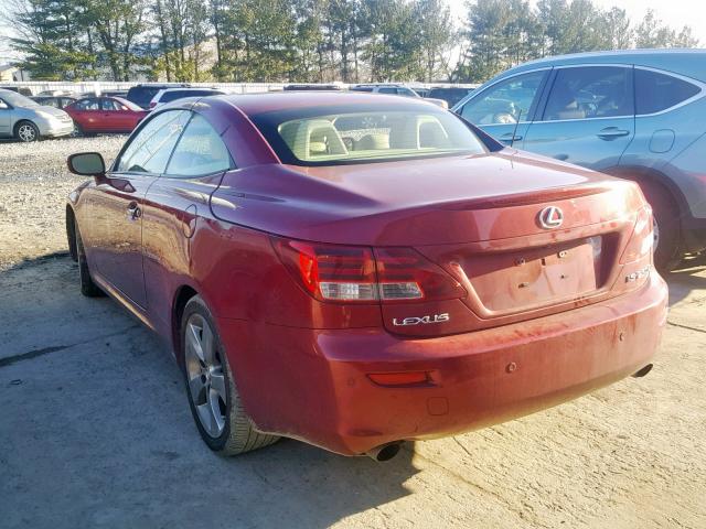 JTHFF2C29A2511678 - 2010 LEXUS IS 250 RED photo 3