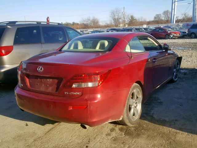 JTHFF2C29A2511678 - 2010 LEXUS IS 250 RED photo 4