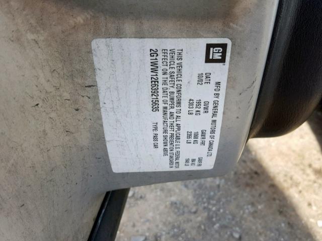 2G1WW12E639215635 - 2003 CHEVROLET MONTE CARL 银色 照片 10