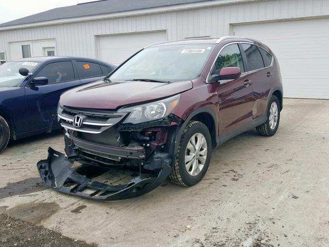 5J6RM4H71DL078886 - 2013 HONDA CR-V EXL MAROON photo 2