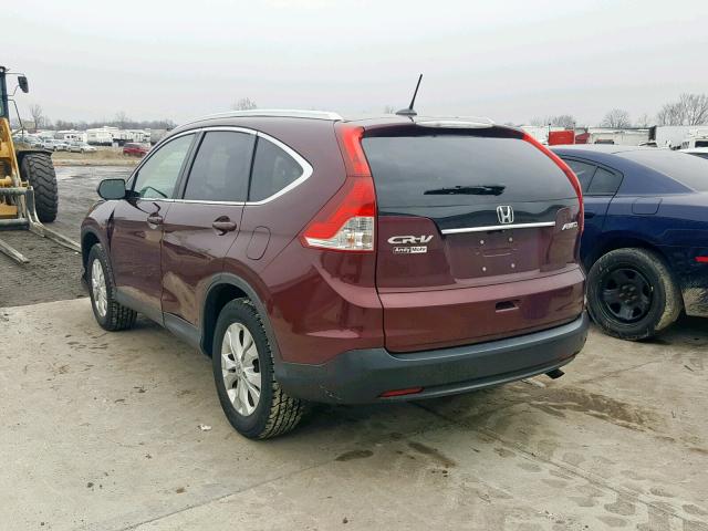 5J6RM4H71DL078886 - 2013 HONDA CR-V EXL MAROON photo 3