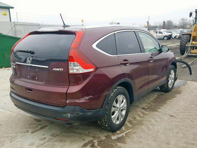 5J6RM4H71DL078886 - 2013 HONDA CR-V EXL MAROON photo 4