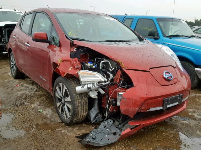 1N4AZ0CP5FC316137 - 2015 NISSAN LEAF S RED photo 1