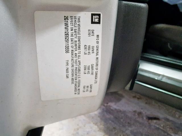 2G1WW12E629113556 - 2002 CHEVROLET MONTE CARL 银色 照片 10