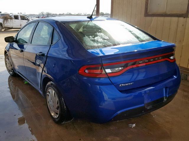 1C3CDFAA5DD340663 - 2013 DODGE DART SE BLUE photo 3