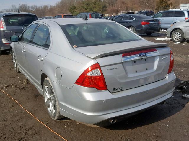 3FAHP0KC1AR172163 - 2010 FORD FUSION SPO SILVER photo 3