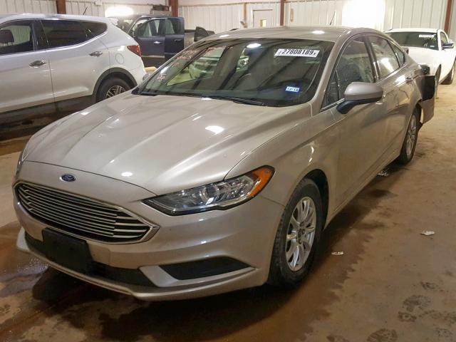 3FA6P0G77HR228636 - 2017 FORD FUSION S TAN photo 2