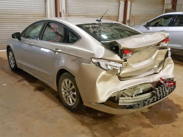 3FA6P0G77HR228636 - 2017 FORD FUSION S TAN photo 3