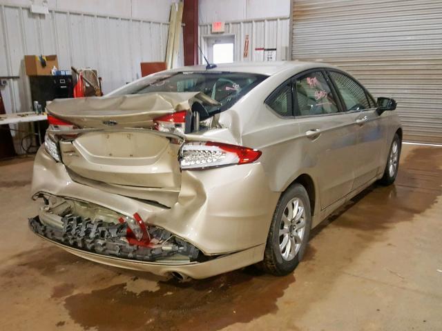 3FA6P0G77HR228636 - 2017 FORD FUSION S TAN photo 4