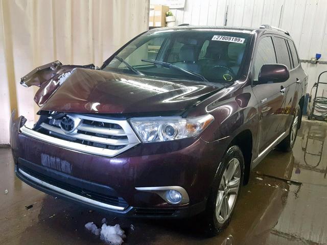 5TDDK3EH4BS056891 - 2011 TOYOTA HIGHLANDER BURGUNDY photo 2