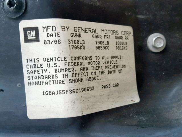 1G8AJ55F36Z190693 - 2006 SATURN ION LEVEL WHITE photo 10