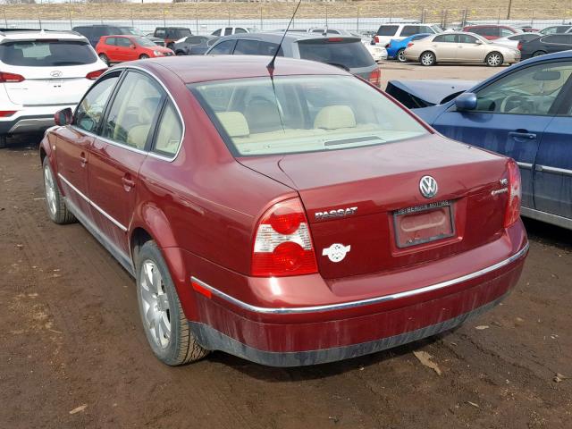 WVWTH63B63P115185 - 2003 VOLKSWAGEN PASSAT GLX 勃艮第红 照片 3