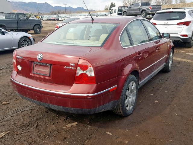 WVWTH63B63P115185 - 2003 VOLKSWAGEN PASSAT GLX 勃艮第红 照片 4