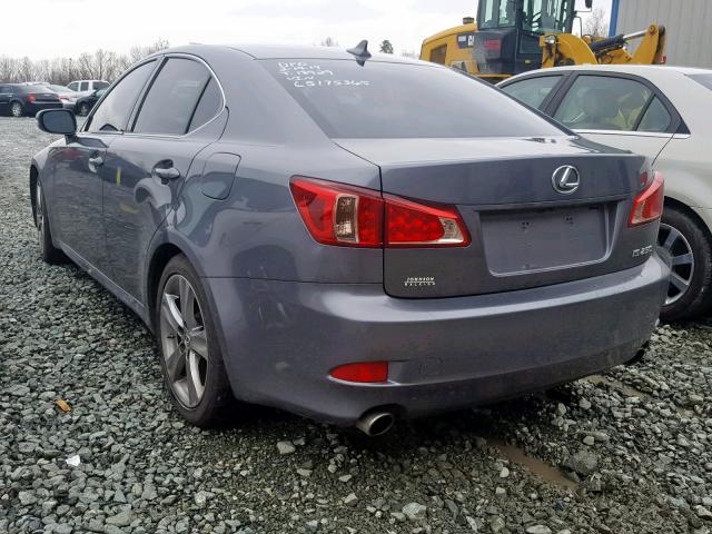 JTHBF5C23C5175365 - 2012 LEXUS IS 250 GRAY photo 3