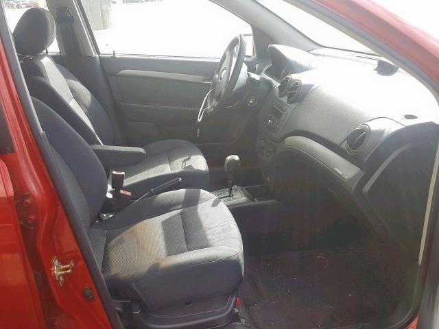 KL1TD56647B115524 - 2007 CHEVROLET AVEO BASE წითელი ფოტო 5