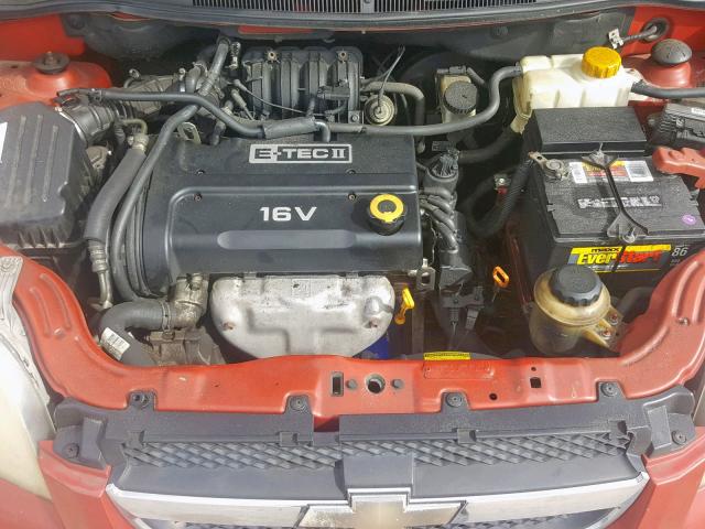 KL1TD56647B115524 - 2007 CHEVROLET AVEO BASE წითელი ფოტო 7