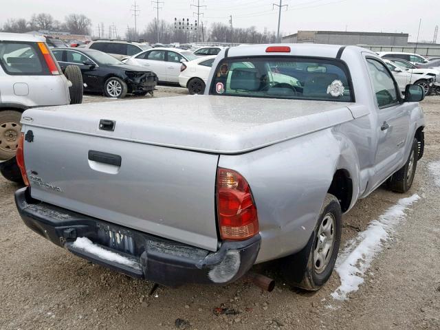 5TENX22N98Z513782 - 2008 TOYOTA TACOMA SILVER photo 4