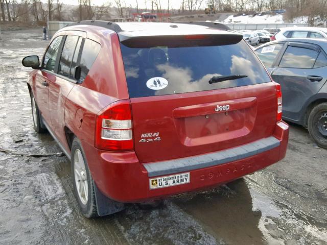 1J8FF47W77D131710 - 2007 JEEP COMPASS RED photo 3