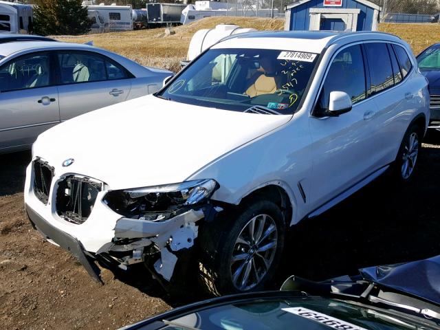 5UXTR9C5XKLP82547 - 2019 BMW X3 XDRIVE3 WHITE photo 2