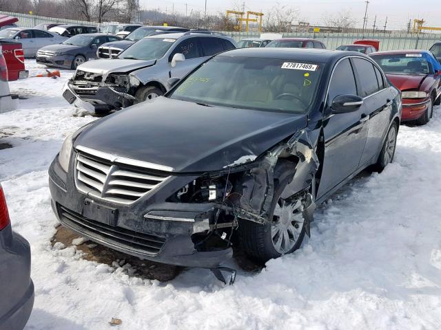 KMHGC46E39U017425 - 2009 HYUNDAI GENESIS BLACK photo 2