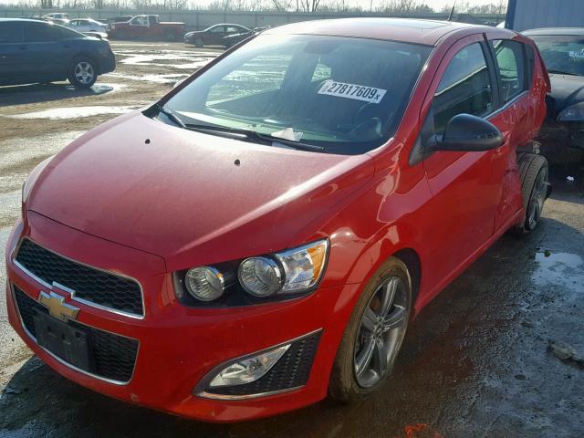 1G1JG6SB1D4183952 - 2013 CHEVROLET SONIC RS RED photo 2