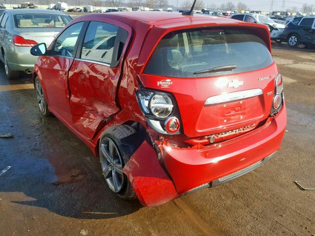 1G1JG6SB1D4183952 - 2013 CHEVROLET SONIC RS RED photo 3